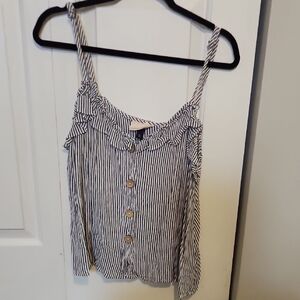 Striped Black and White Women's Top